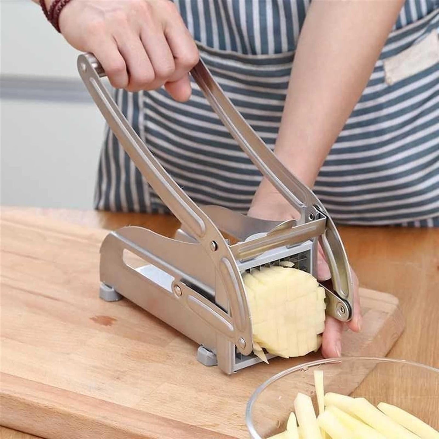 Cortador de Patatas Profesional en Acero Inoxidable – Cortes Perfectos y Rápidos
