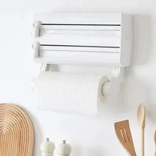 Dispensador Portarrollos de Pared 4 en 1 con Cortador