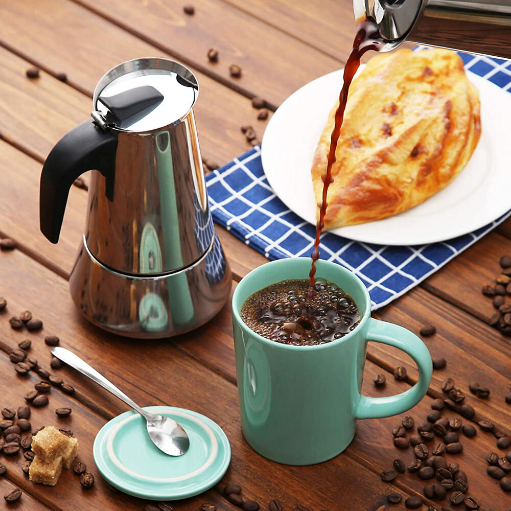 Cafetera Italiana Premium de Acero Inoxidable – 6 Tazas, Apta para Inducción