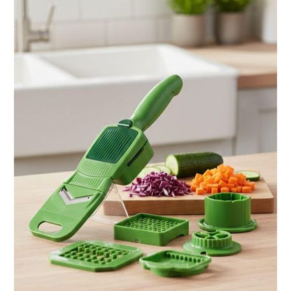 Cortador de Verduras y Mandolina 8 en 1 – El Kit de Cocina Todo en Uno con Recipiente
