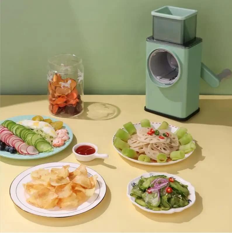 Rallador de Tambor Multifuncional 3 en 1 – Cortador de Verduras y Queso Ultra Rápido