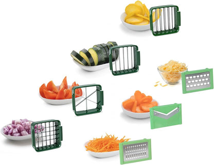 Cortador de Verduras y Mandolina 8 en 1 – El Kit de Cocina Todo en Uno con Recipiente
