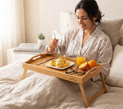 🍞 Bandeja de Bambú Plegable — ¡El desayuno perfecto en cama!