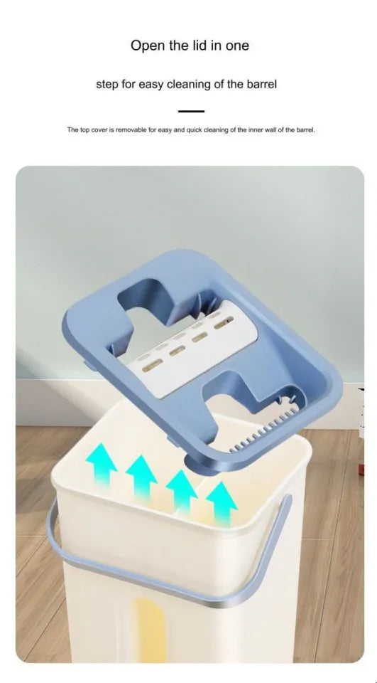 Fregona Plana con Cubo Autoescurrible + 3 Recambios