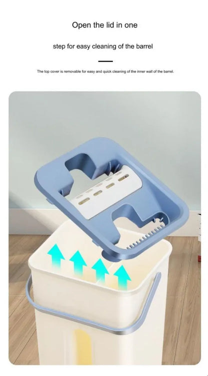 Fregona Plana con Cubo Autoescurrible + 3 Recambios
