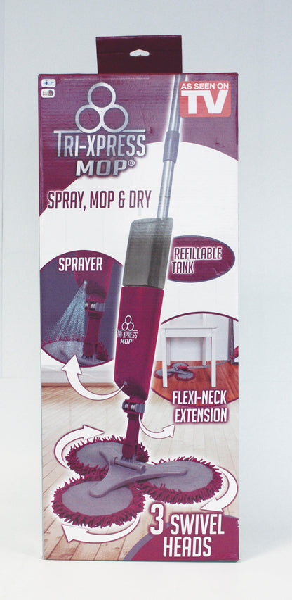 Mopa Triple Profesional con Pulverizador – Limpieza 3x Más Rápida y Sin Cubo