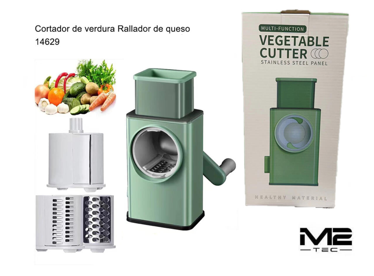 Rallador de Tambor Multifuncional 3 en 1 – Cortador de Verduras y Queso Ultra Rápido