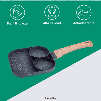 Sartén de 3 compartimentos