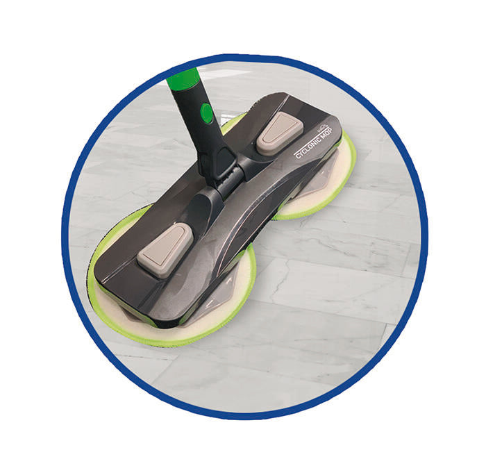 Cyclonic Mop 360 – Fregona Giratoria de Doble Disco para Limpiar y Pulir