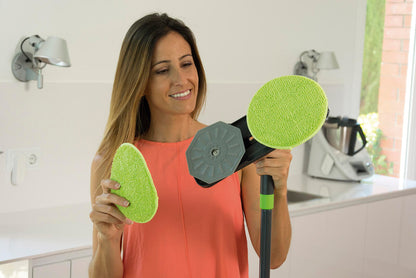 Cyclonic Mop 360 – Fregona Giratoria de Doble Disco para Limpiar y Pulir