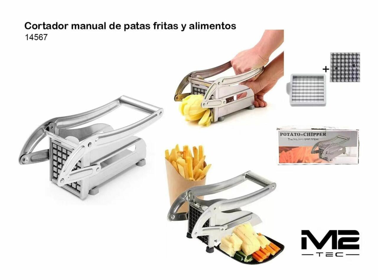 Cortador de Patatas Profesional en Acero Inoxidable – Cortes Perfectos y Rápidos