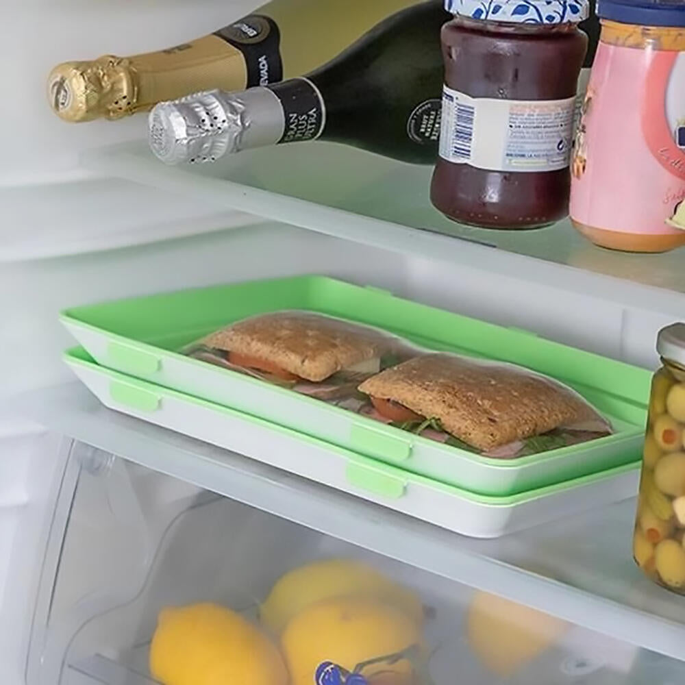 Pack de 9 Bandejas Herméticas Apilables para Conservación de Alimentos