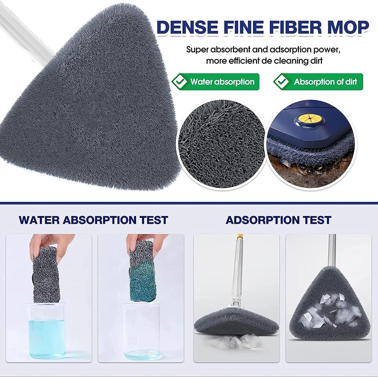 Mopa Triangular Profesional 360º - Limpieza de Esquinas + 3 Paños Gratis