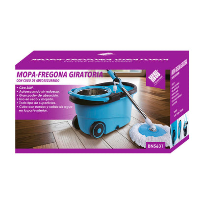 Mopa Fregona Mágica 360º con Cubo Autoescurrible - Sistema Premium de Limpieza