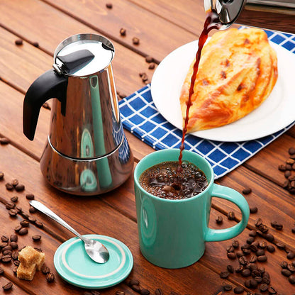 Cafetera Italiana Premium de Acero Inoxidable – 6 Tazas, Apta para Inducción