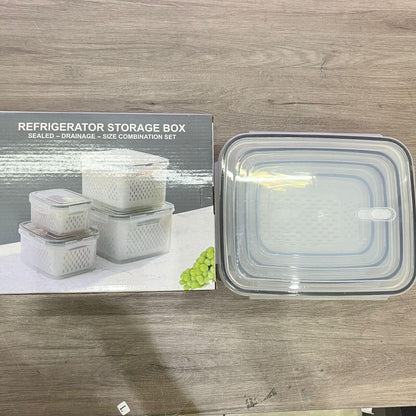 Conjunto de 4 Recipientes Herméticos com Colador para Cozinha