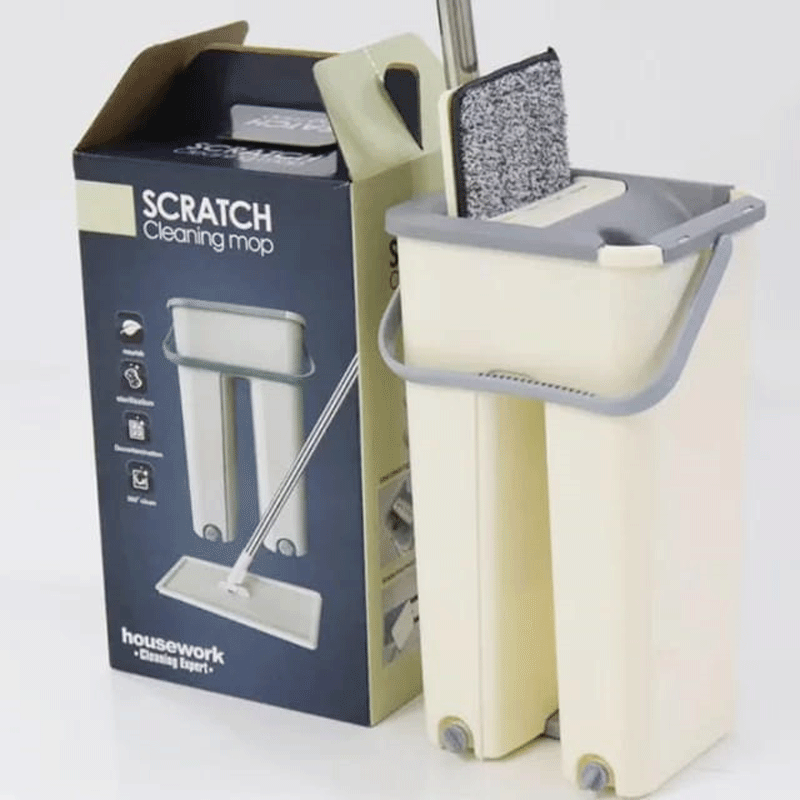 Kit de Limpeza Profissional: Mopa Plana de Microfibra + Balde Autolimpante