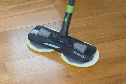 Mopa giratoria 360º que limpia, seca y pule en un solo paso