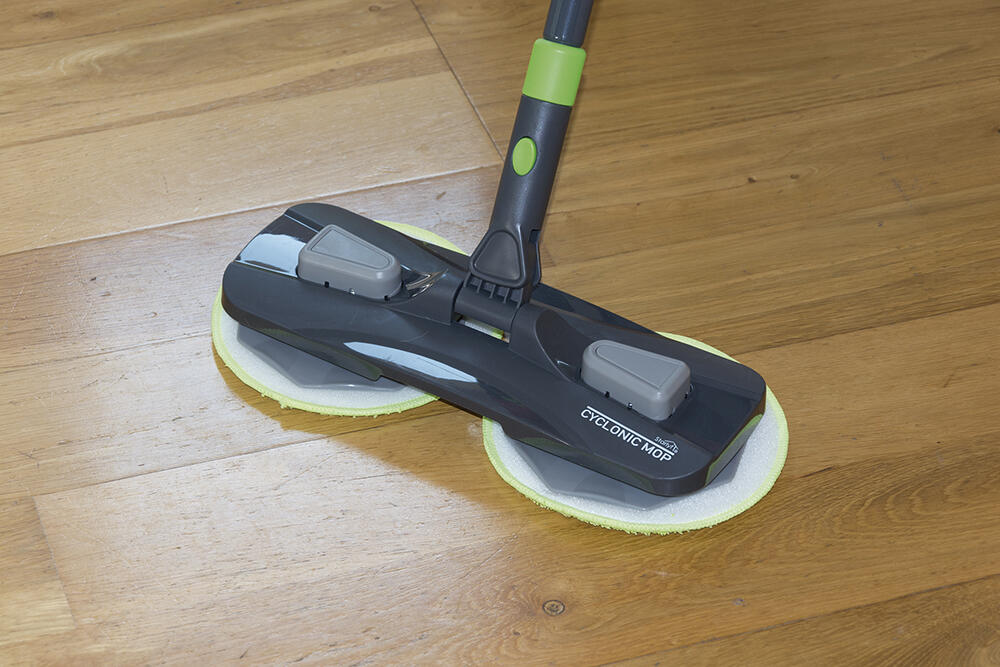 Cyclonic Mop 360 – Fregona Giratoria de Doble Disco para Limpiar y Pulir