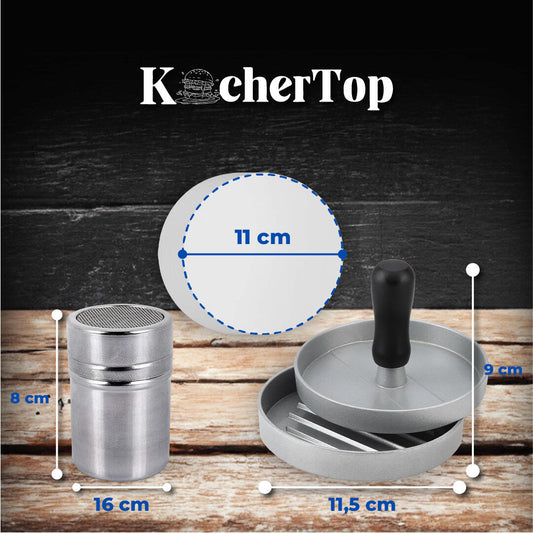 Kit Smash Burger Profissional 7 em 1 – Acero Inoxidável