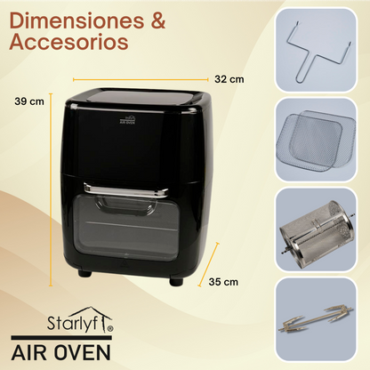 Horno freidora de aire de 12 L de capacidad