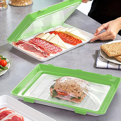 Pack de 9 Bandejas Herméticas Apilables para Conservación de Alimentos