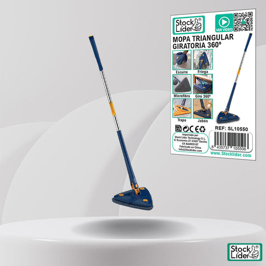 Mopa Triangular Giratoria 360º – Limpieza Profunda de Esquinas y Techos