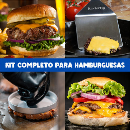Kit Smash Burger Profissional 7 em 1 – Acero Inoxidável