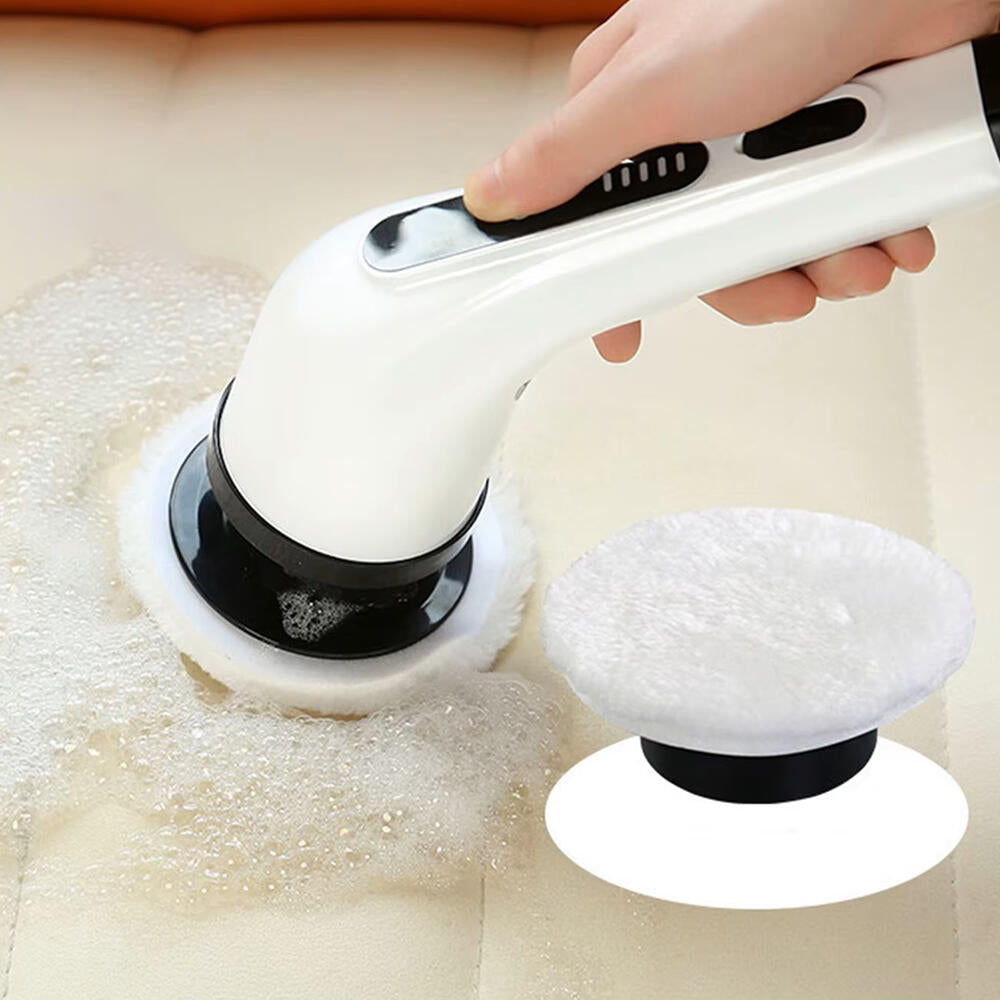 Cepillo de limpieza eléctrico giratorio 9 en 1 con mango extensible