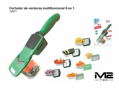 Cortador de Verduras y Mandolina 8 en 1 – El Kit de Cocina Todo en Uno con Recipiente