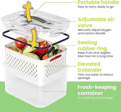 Conjunto de 4 Recipientes Herméticos com Colador para Cozinha